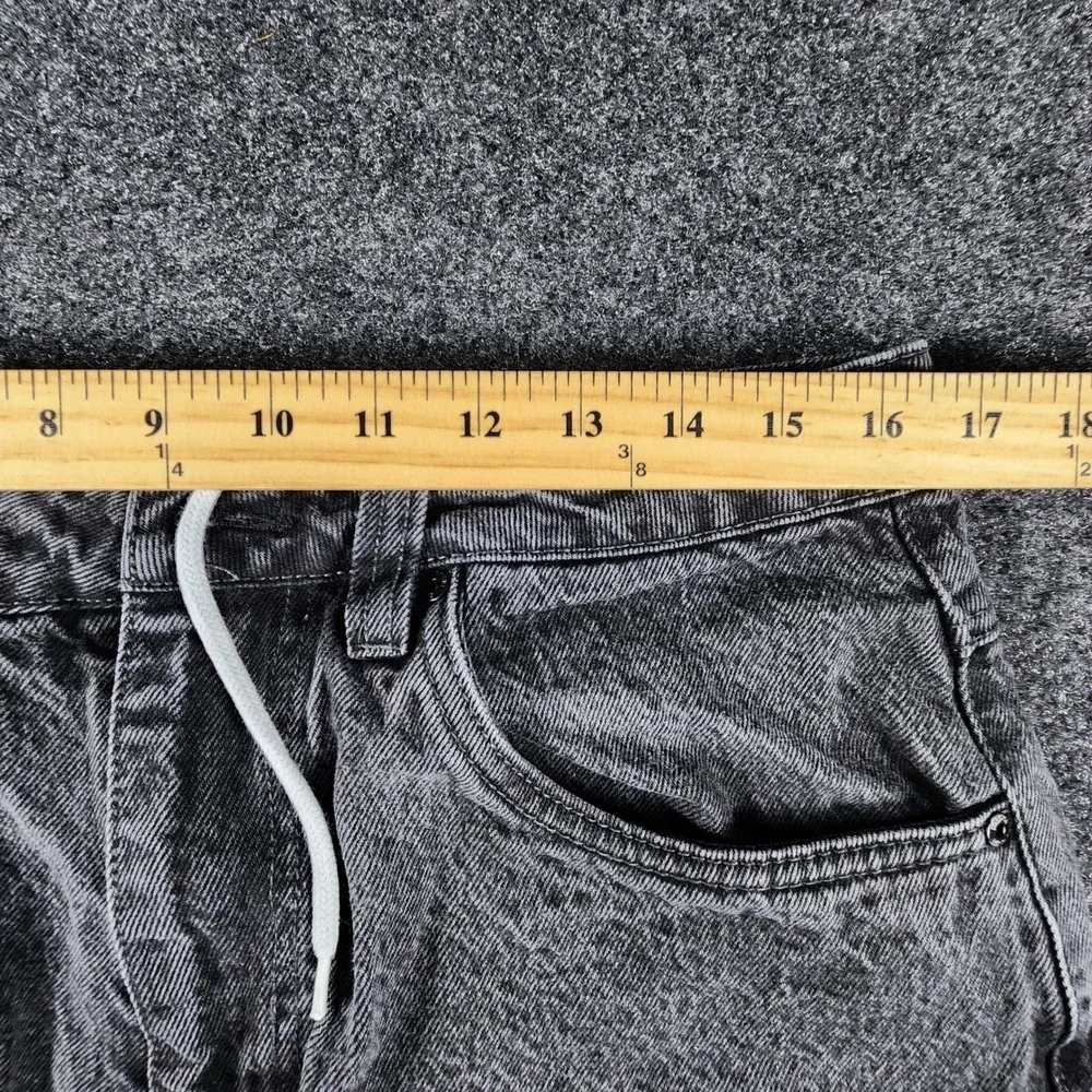 Empyre Loose Fit Jeans Mens 32 Black Washed‎ Denim Drawstring Streetwear Skater
